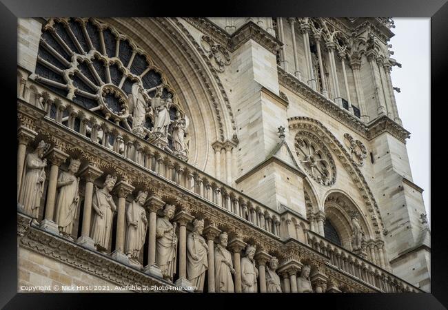 Front of Notre Dame Cathedral Framed Print by Nick Hirst