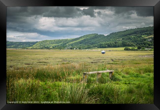 Boat in the Empty Bay Framed Print by Nick Hirst