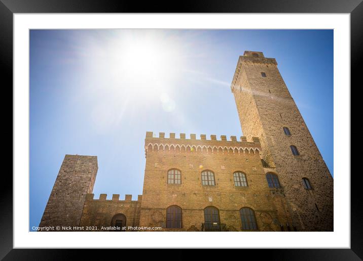 San Gimignano Town Hall Framed Mounted Print by Nick Hirst