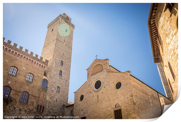 San Gimignano Historic Centre Print by Nick Hirst