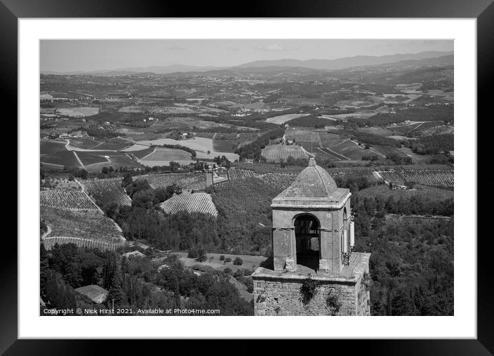 San Gimignano Belltower Framed Mounted Print by Nick Hirst