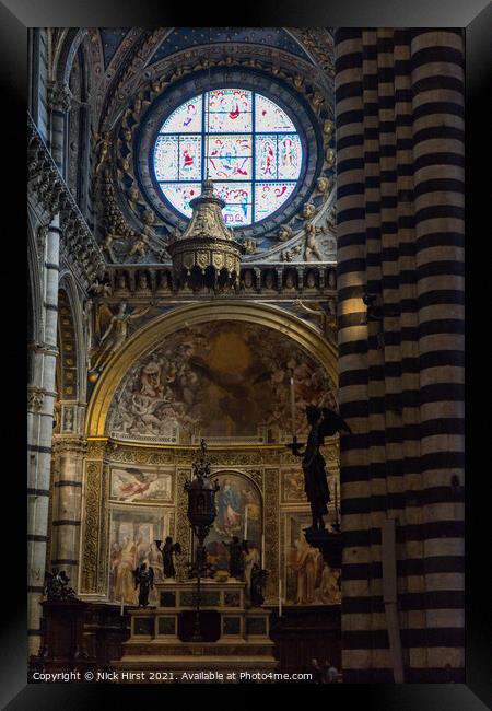 Altar at Siena Framed Print by Nick Hirst