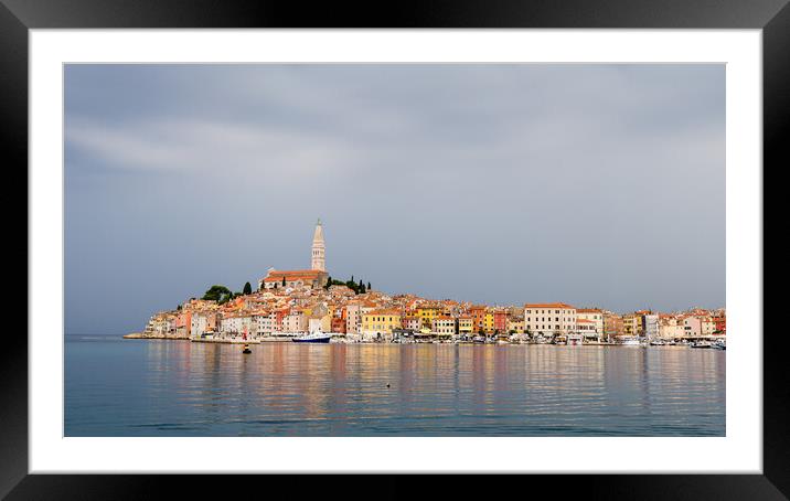 Rovinj reflecting in the Adriatic Sea Framed Mounted Print by Jason Wells