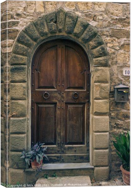 Old Wooden Door Canvas Print by Nick Hirst