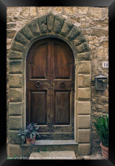 Old Wooden Door Framed Print by Nick Hirst