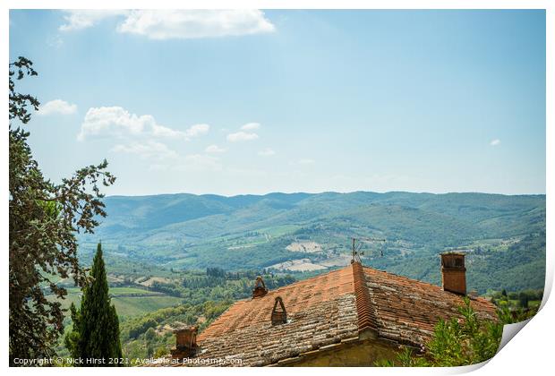 Foothills around Greve Print by Nick Hirst