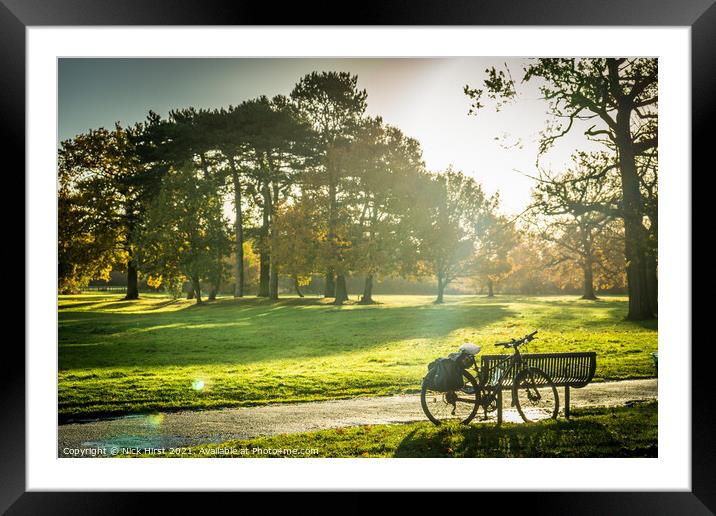 Bicycle Rest Framed Mounted Print by Nick Hirst