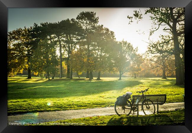 Bicycle Rest Framed Print by Nick Hirst
