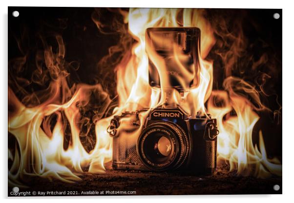 Camera Fire Acrylic by Ray Pritchard