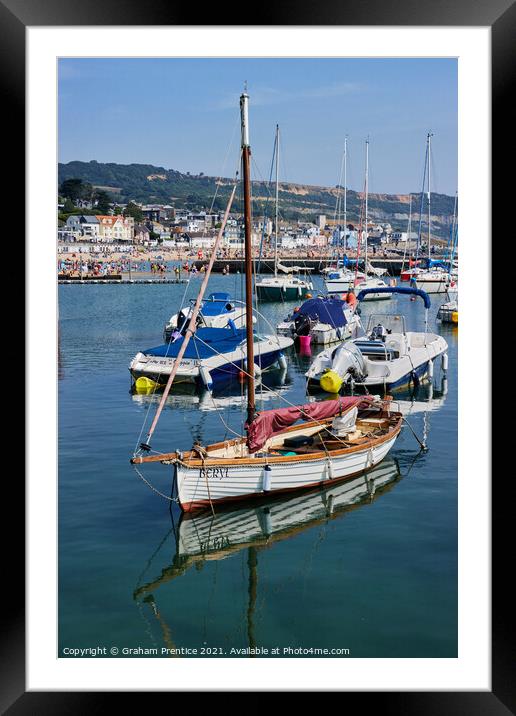 Lyme Regis Boats Framed Mounted Print by Graham Prentice