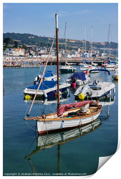Lyme Regis Boats Print by Graham Prentice