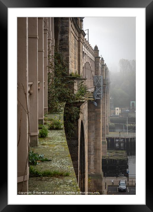 High Level Bridge and Fog Framed Mounted Print by Ray Pritchard