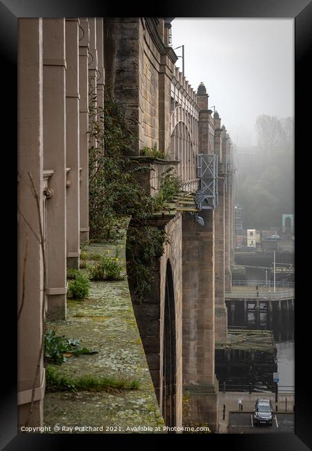 High Level Bridge and Fog Framed Print by Ray Pritchard