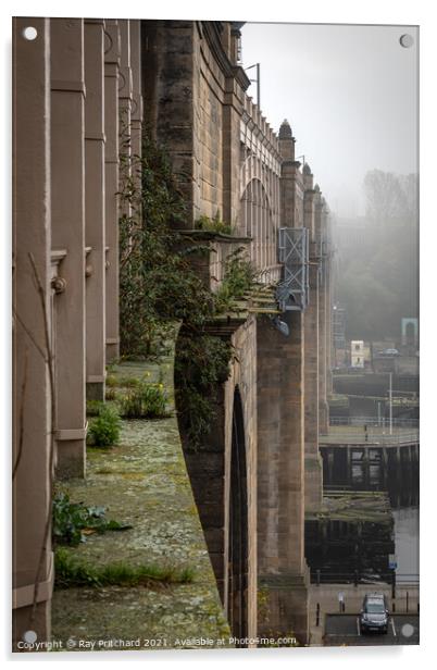 High Level Bridge and Fog Acrylic by Ray Pritchard