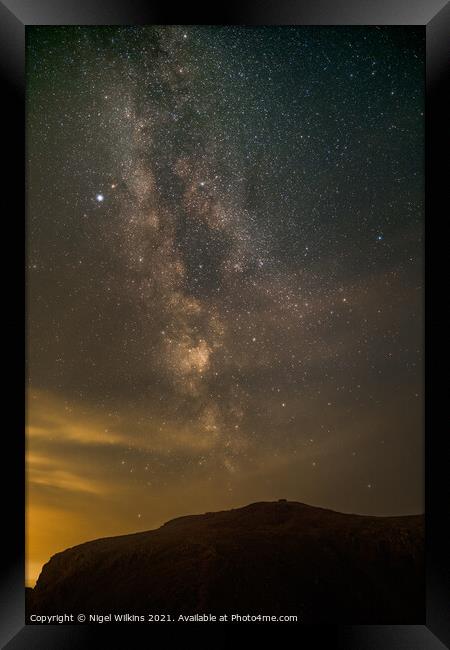 Milky Way over Scafell Pike Framed Print by Nigel Wilkins