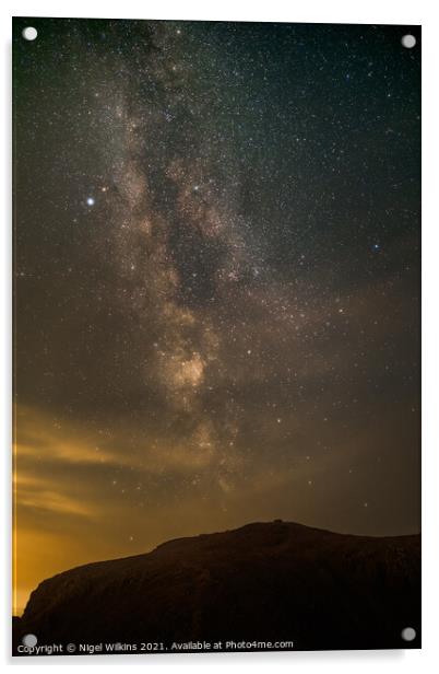 Milky Way over Scafell Pike Acrylic by Nigel Wilkins