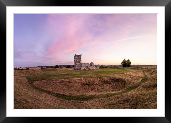Sunrise at Knowlton Church Framed Mounted Print by David Semmens