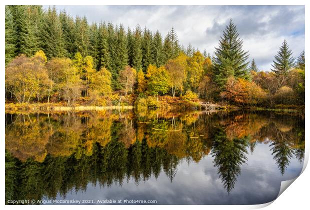 Lochan Spling reflections Print by Angus McComiskey