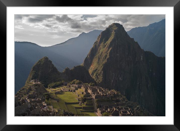 Machu Picchu Ruins in Peru Framed Mounted Print by Dietmar Rauscher