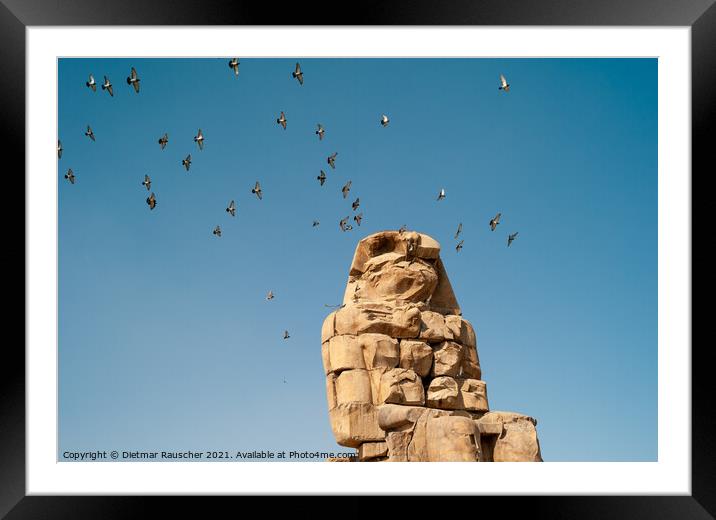Colossi of Memnon Monumental Statue in Egypt Framed Mounted Print by Dietmar Rauscher