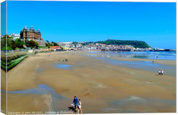 Low tide at Scarborough, Yorkshire. Canvas Print by john hill