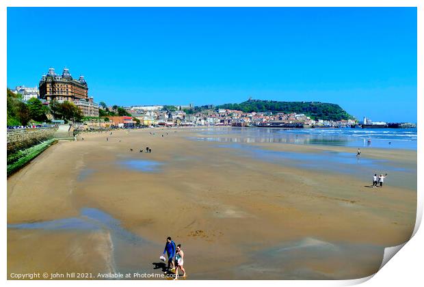 Low tide at Scarborough, Yorkshire. Print by john hill