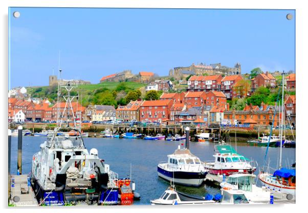 Whitby harbour, Yorkshire. Acrylic by john hill