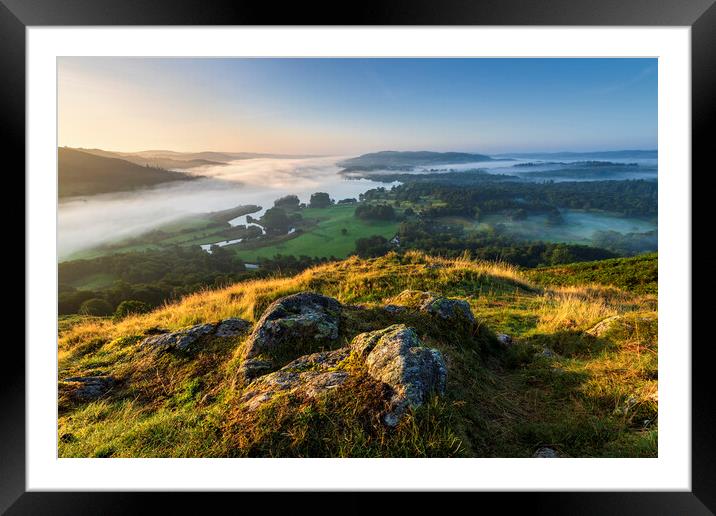 South Lake District morning light Framed Mounted Print by John Finney