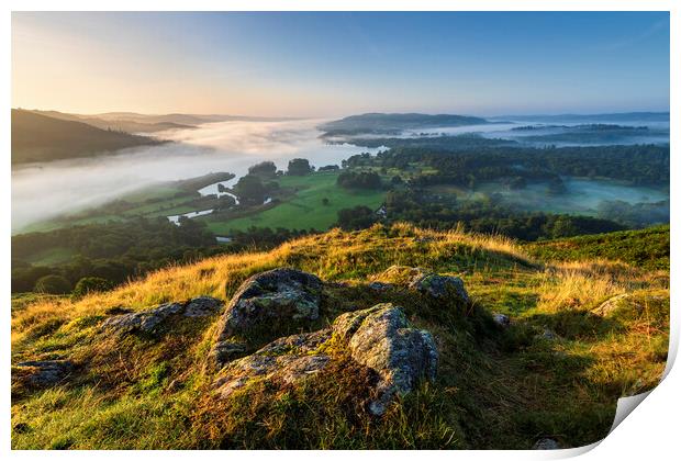 South Lake District morning light Print by John Finney