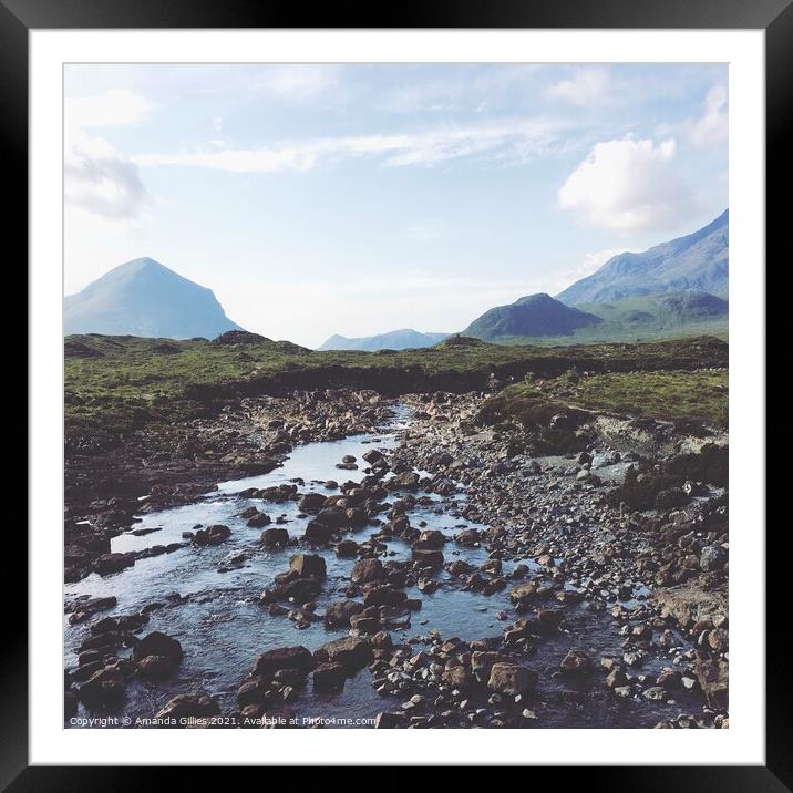 Sligachan River - Isle of Skye Framed Mounted Print by Amanda Gillies