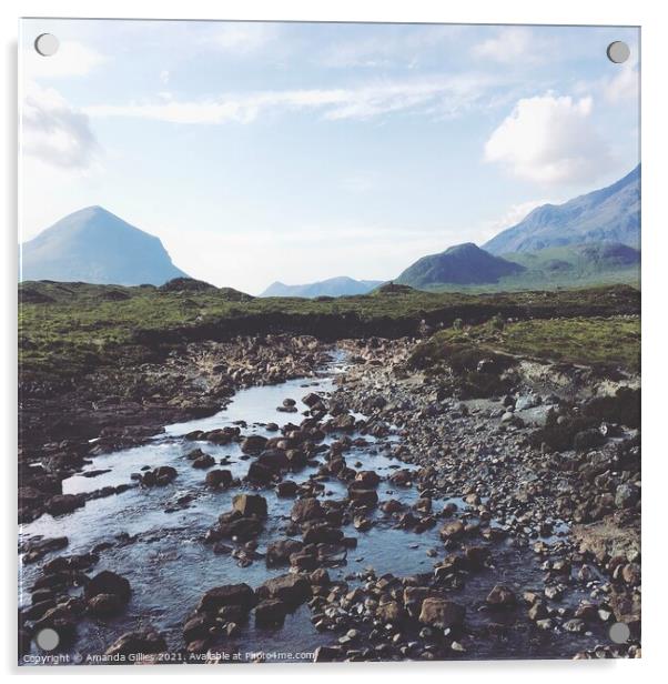 Sligachan River - Isle of Skye Acrylic by Amanda Gillies