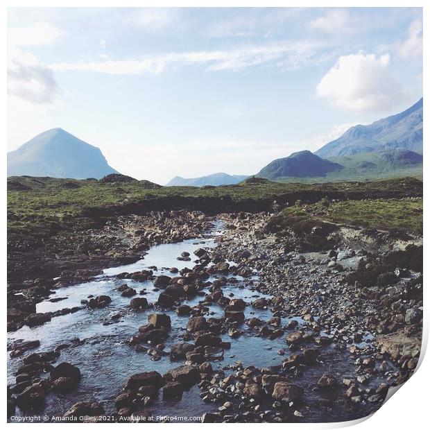 Sligachan River - Isle of Skye Print by Amanda Gillies