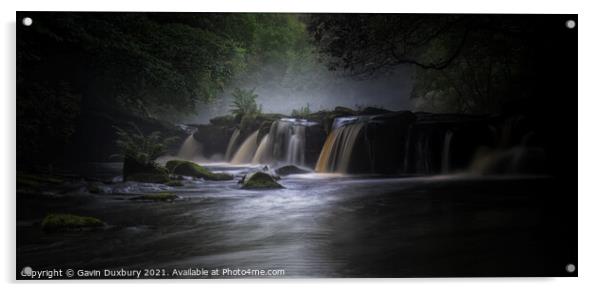 Misty Cascade Acrylic by Gavin Duxbury