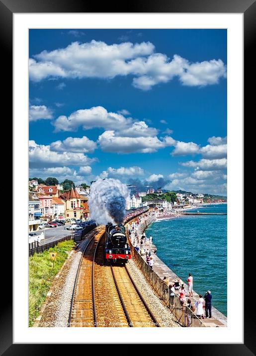 Thunderous Steam Train Journey Framed Mounted Print by Roger Mechan