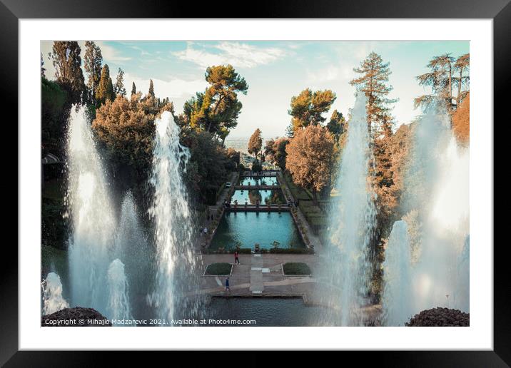 Beautiful nature park with water canons in Tivoli  Framed Mounted Print by Mihajlo Madzarevic