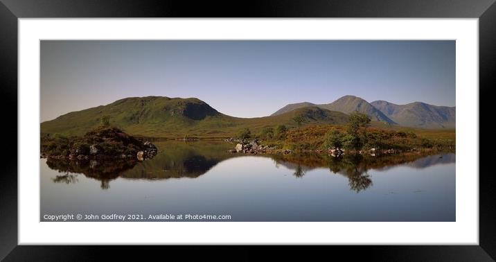 Lochan na h-Achlaise Framed Mounted Print by John Godfrey Photography