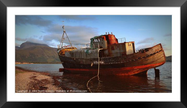 Corpach Wreck Framed Mounted Print by John Godfrey Photography