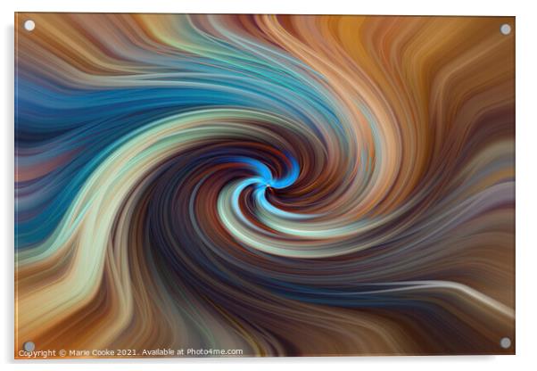 Blue swirl Acrylic by Marie Cooke
