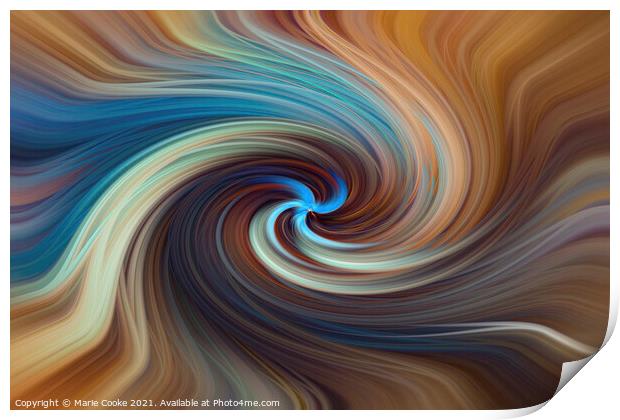 Blue swirl Print by Marie Cooke