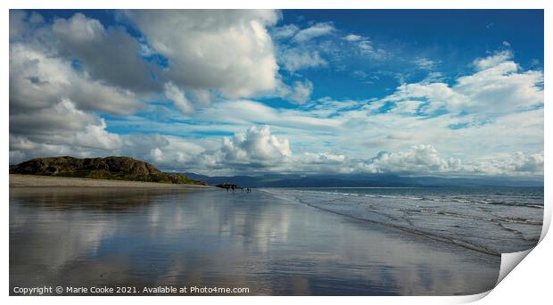 Walk on the beach Print by Marie Cooke