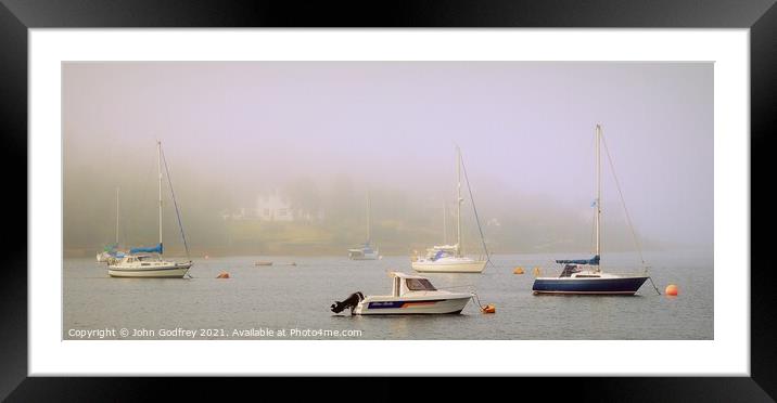 Boats In The Mist Framed Mounted Print by John Godfrey Photography