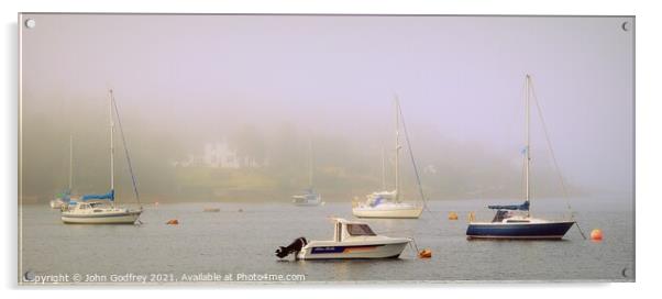 Boats In The Mist Acrylic by John Godfrey Photography