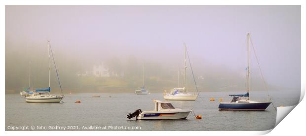Boats In The Mist Print by John Godfrey Photography