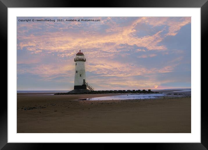 Sunrise at the Point of Ayr Lighthouse Framed Mounted Print by rawshutterbug 