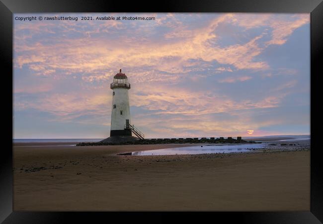 Sunrise at the Point of Ayr Lighthouse Framed Print by rawshutterbug 