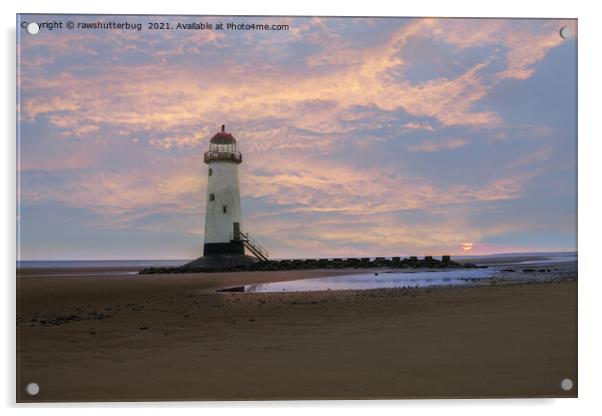 Sunrise at the Point of Ayr Lighthouse Acrylic by rawshutterbug 