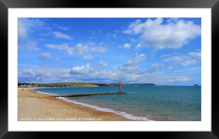 Weymouth  Bay  dorset Framed Mounted Print by Les Schofield