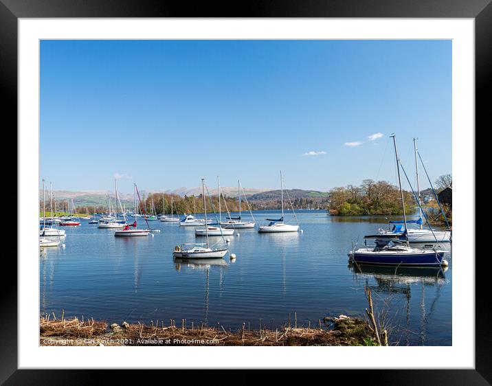 Peaceful Lake Windermere Framed Mounted Print by Cliff Kinch