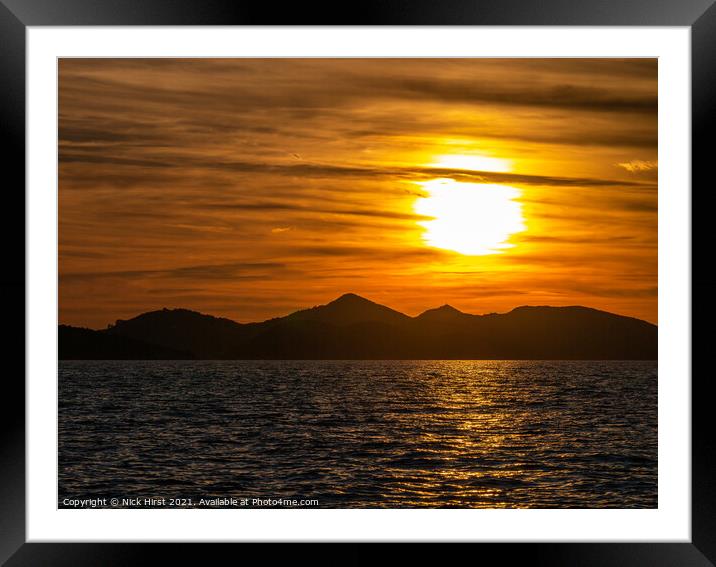 Mountain Sunset Framed Mounted Print by Nick Hirst