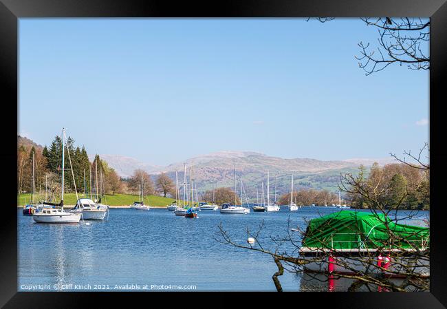 Peaceful Lake Windermere Framed Print by Cliff Kinch